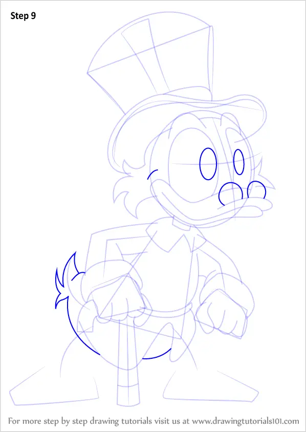 Step by Step How to Draw Scrooge McDuck from DuckTales