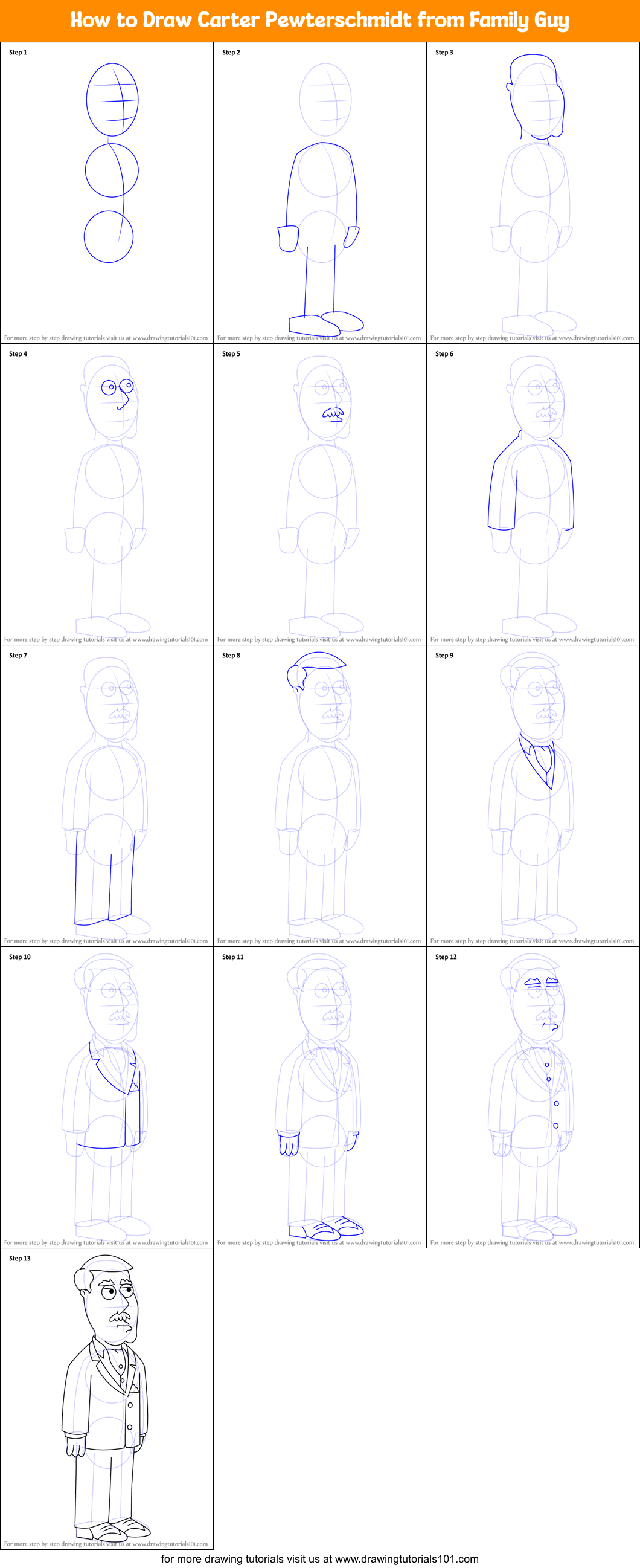 how to draw family guy characters step by step