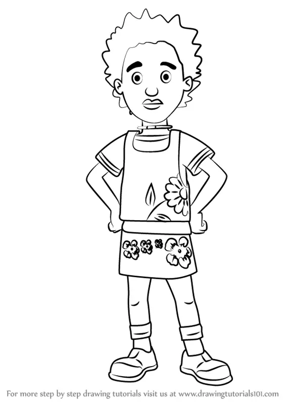 Step by Step How to Draw Mandy Flood from Fireman Sam ...
