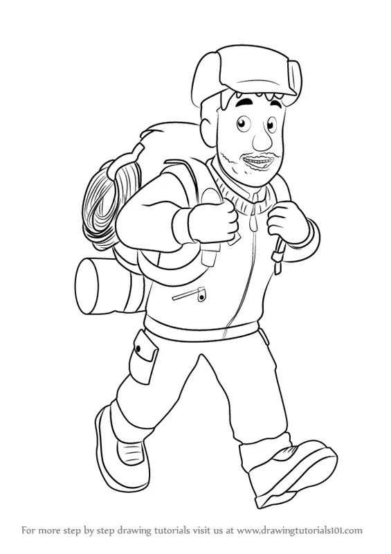 Learn How to Draw Moose Roberts from Fireman Sam (Fireman Sam) Step by