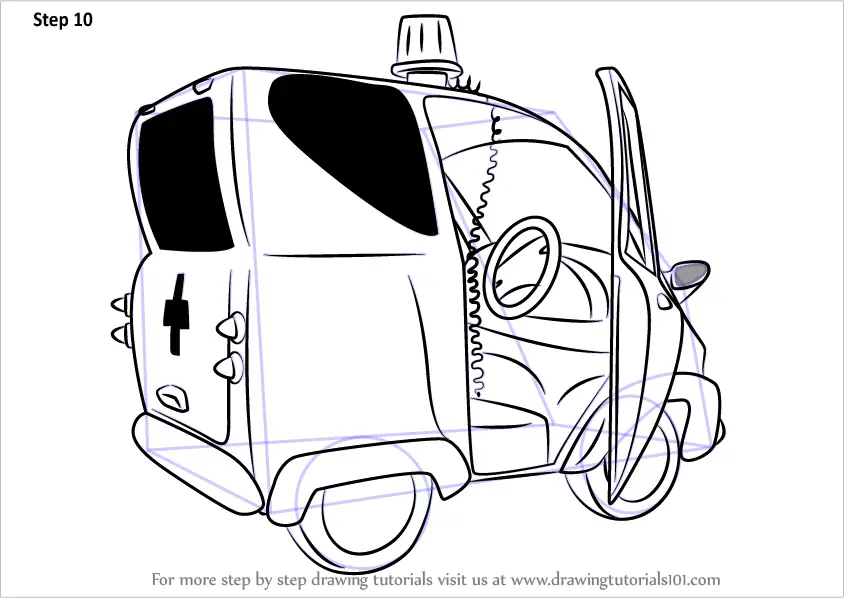 Learn How to Draw Nurse Flood's Car from Fireman Sam (Fireman Sam) Step