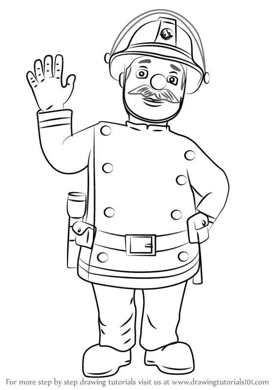 Learn How to Draw Station Officer Steele from Fireman Sam (Fireman Sam ...
