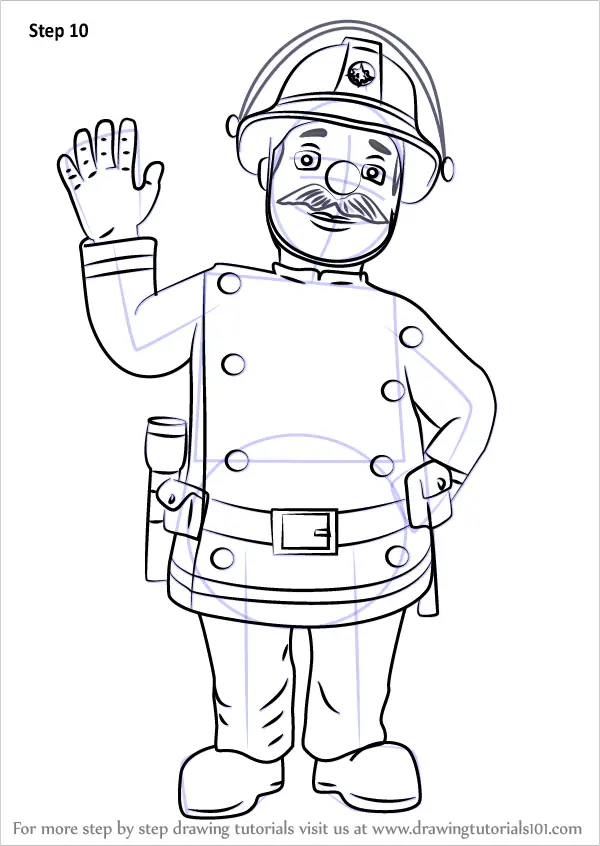  How To Draw Fireman Sam Step By Step  Learn more here 