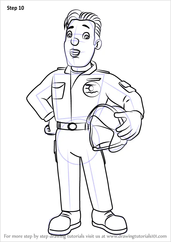 Learn How to Draw Tom from Fireman Sam (Fireman Sam) Step by Step Drawing Tutorials