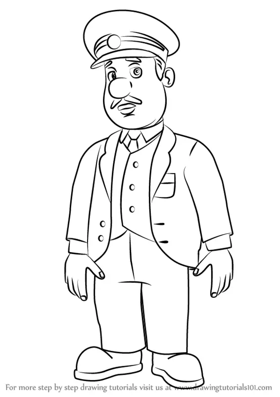 Learn How to Draw Trevor Evans from Fireman Sam (Fireman Sam) Step by ...