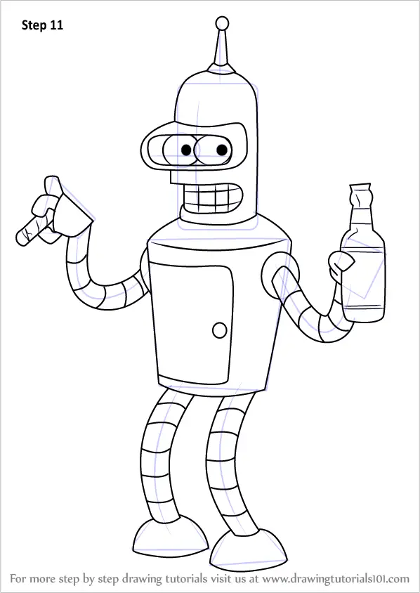 Learn How To Draw Bender From Futurama (Futurama) Step By Step ...