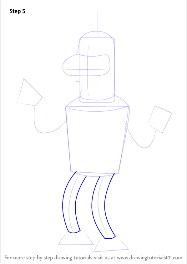 Learn How To Draw Bender From Futurama Futurama Step By Step