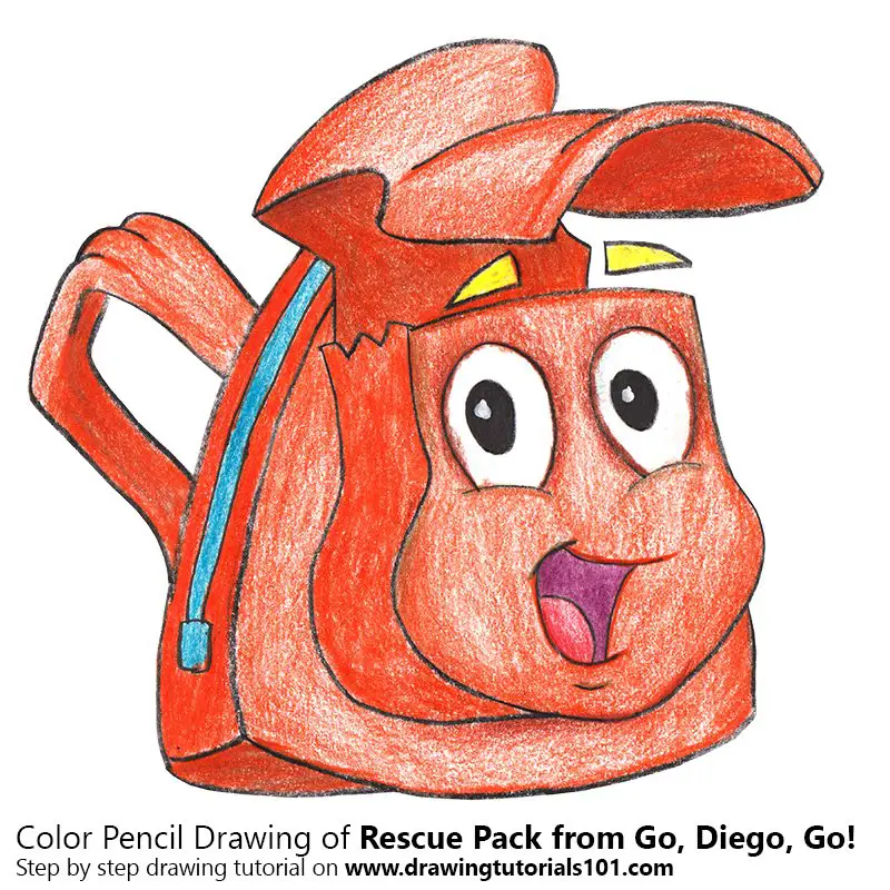 Rescue Pack from Go, Diego, Go! Colored Pencils - Drawing Rescue Pack from  Go, Diego, Go! with Color Pencils : 