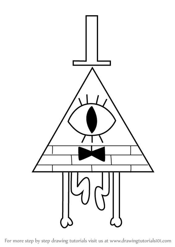 Learn How to Draw Bill Cipher from Gravity Falls (Gravity Falls) Step