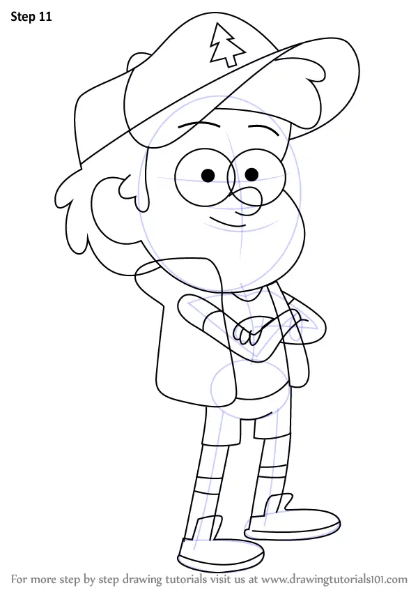 Learn How to Draw Dipper Pines from Gravity Falls (Gravity Falls) Step