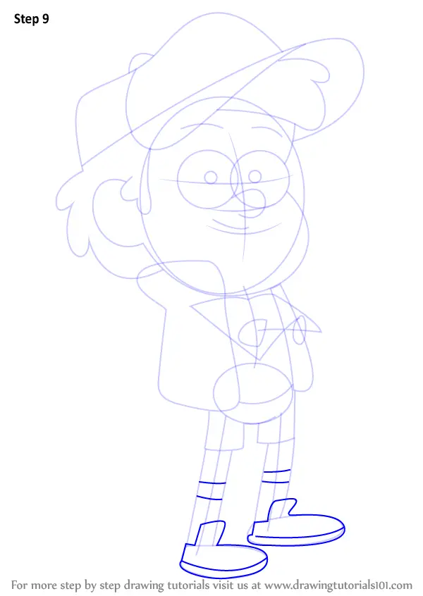 Step by Step How to Draw Dipper Pines from Gravity Falls