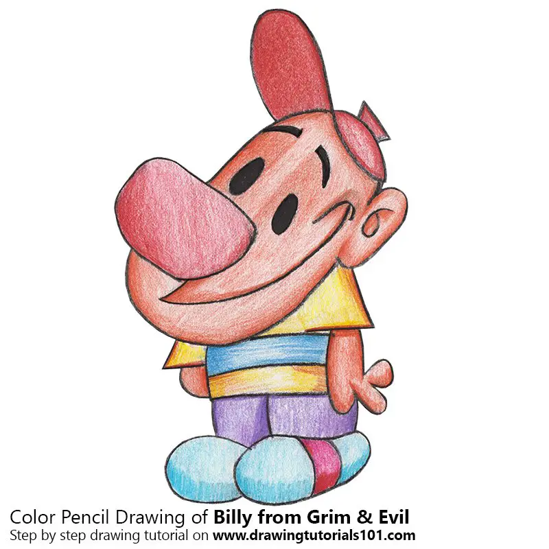 Billy from Grim & Evil Color Pencil Drawing