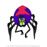 How to Draw Jeff the Spider from Grim & Evil