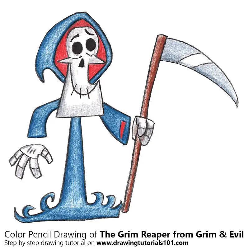 The Grim Reaper from Grim & Evil Color Pencil Drawing