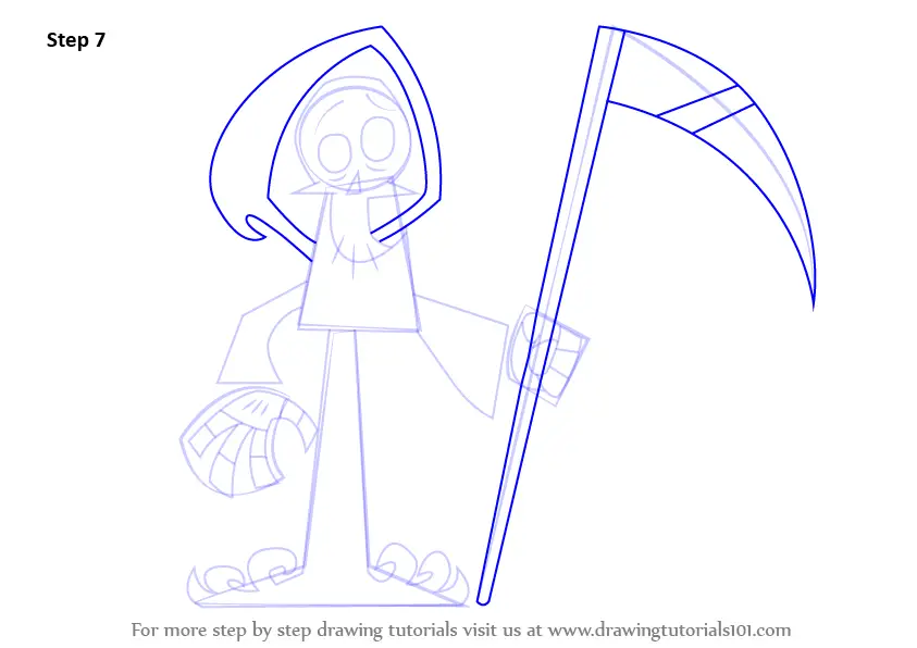 Learn How to Draw The Grim Reaper from Grim & Evil (Grim & Evil) Step