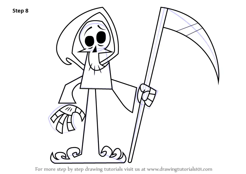 Learn How to Draw The Grim Reaper from Grim & Evil (Grim & Evil) Step