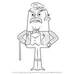 How to Draw Captain Carney from Grojband