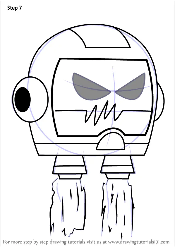 Step by Step How to Draw Evil Helmet from Grojband ...