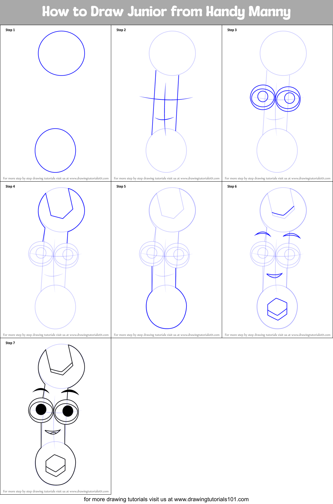 How To Draw Junior From Handy Manny Printable Step By Step Drawing 