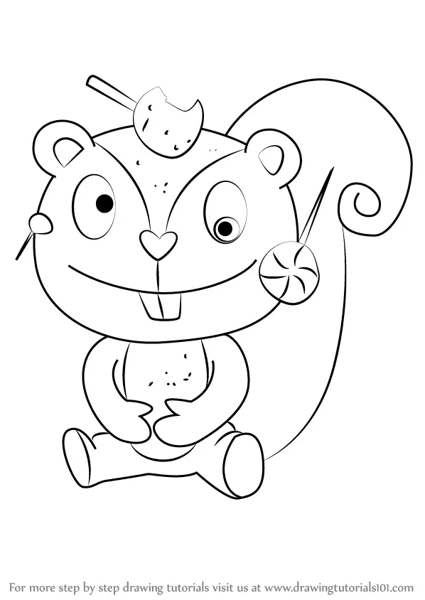 Learn How to Draw Nutty from Happy Tree Friends (Happy Tree Friends