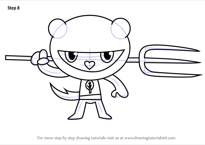 Step By Step How To Draw Tree Ninjas From Happy Tree Friends 