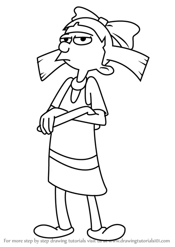 Learn How To Draw Helga Pataki From Hey Arnold Hey Arnold Step By
