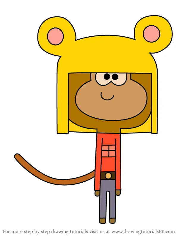 Step by Step How to Draw Blonde Monkey from Hey Duggee ...