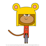 How to Draw Blonde Monkey from Hey Duggee