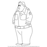 How to Draw Sergeant Flint from Hong Kong Phooey