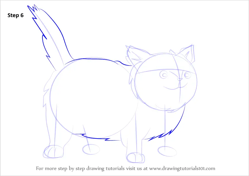 Step by Step How to Draw Fluffy the Cat from Horrid Henry