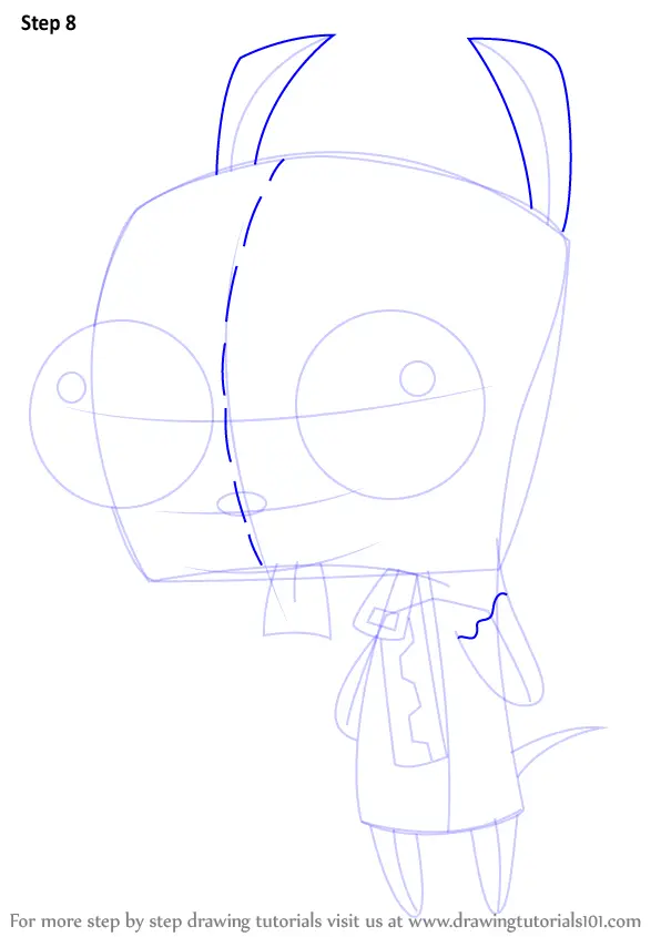 Learn How To Draw Gir From Invader Zim Invader Zim Step By Step Drawing Tutorials 