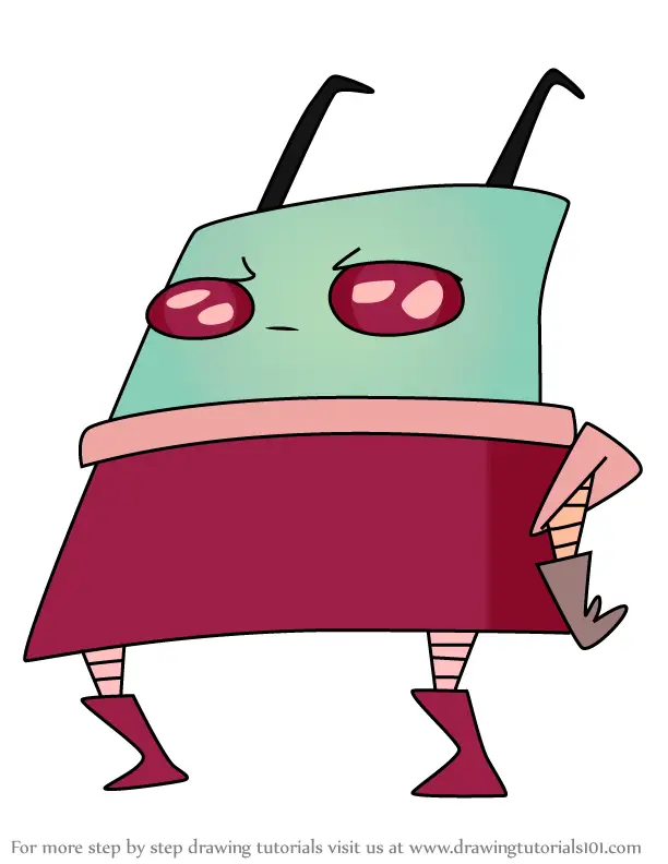 Learn How to Draw Invader Skoodge from Invader Zim (Invader Zim) Step