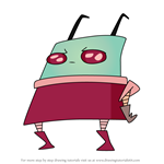 How to Draw Invader Skoodge from Invader Zim