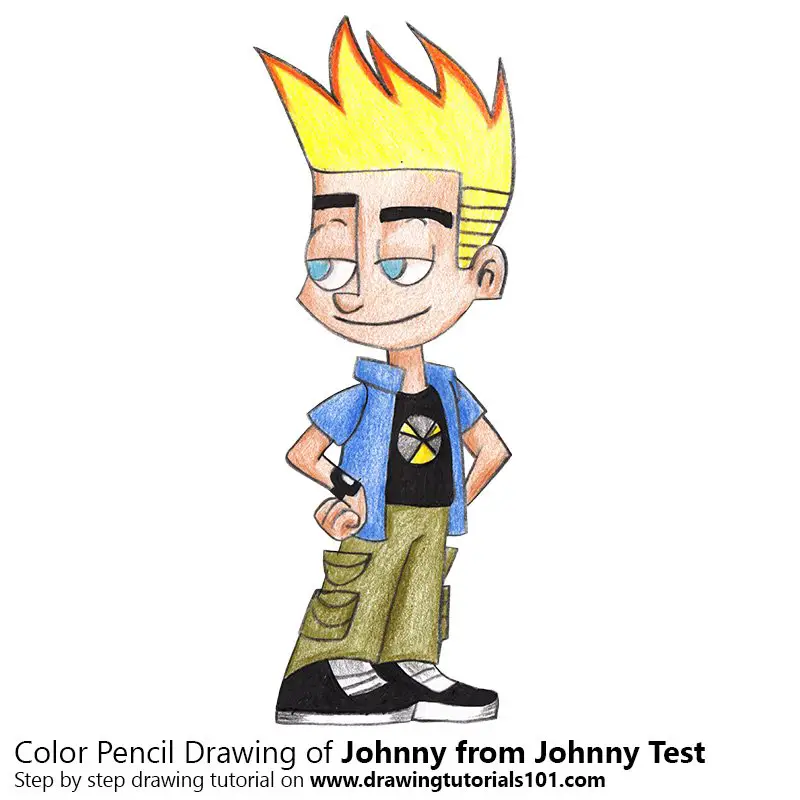 Johnny from Johnny Test Color Pencil Drawing