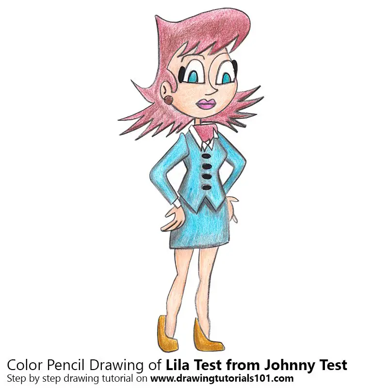 Lila Test from Johnny Test Color Pencil Drawing