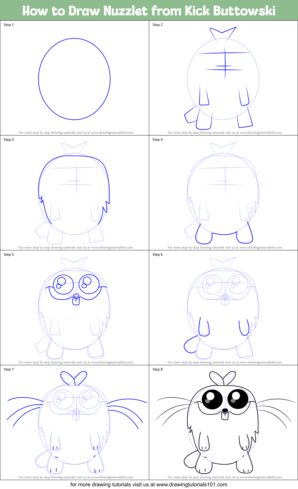 How To Draw Nuzzlet From Kick Buttowski Printable Step By Step Drawing 