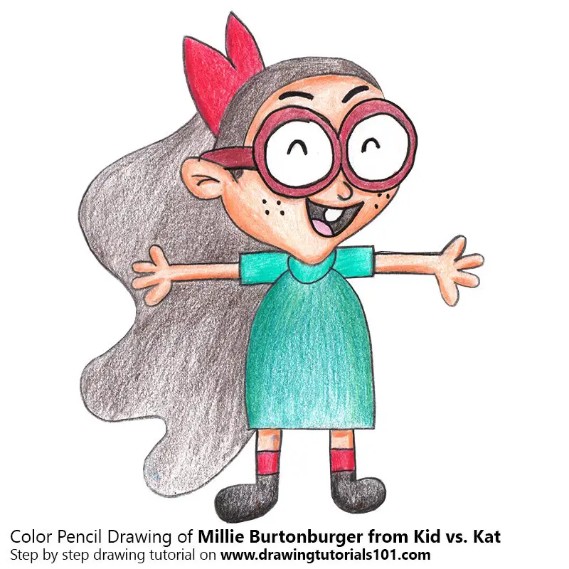 Millie Burtonburger from Kid vs. Kat Color Pencil Drawing