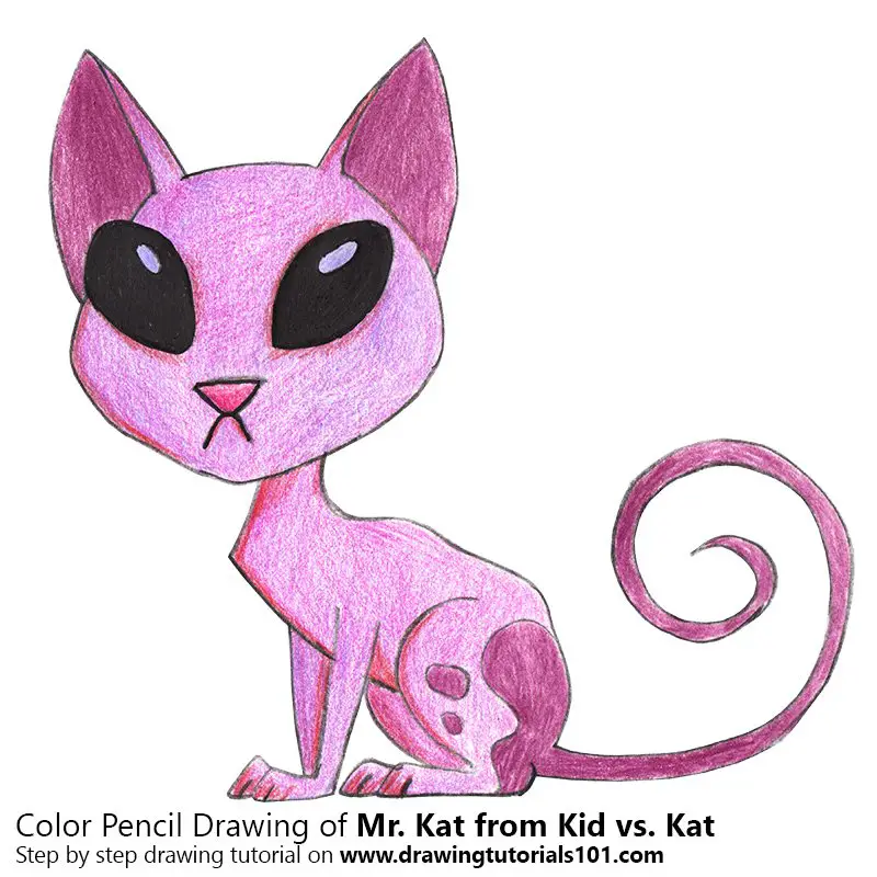Mr. Kat from Kid vs. Kat Color Pencil Drawing