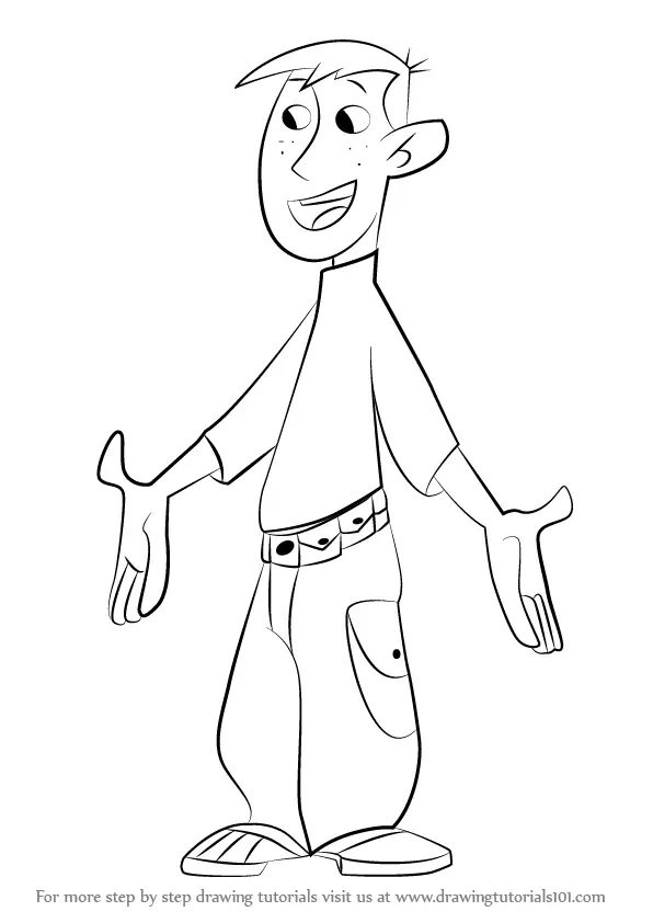 Learn How to Draw Ron Stoppable from Kim Possible (Kim Possible) Step