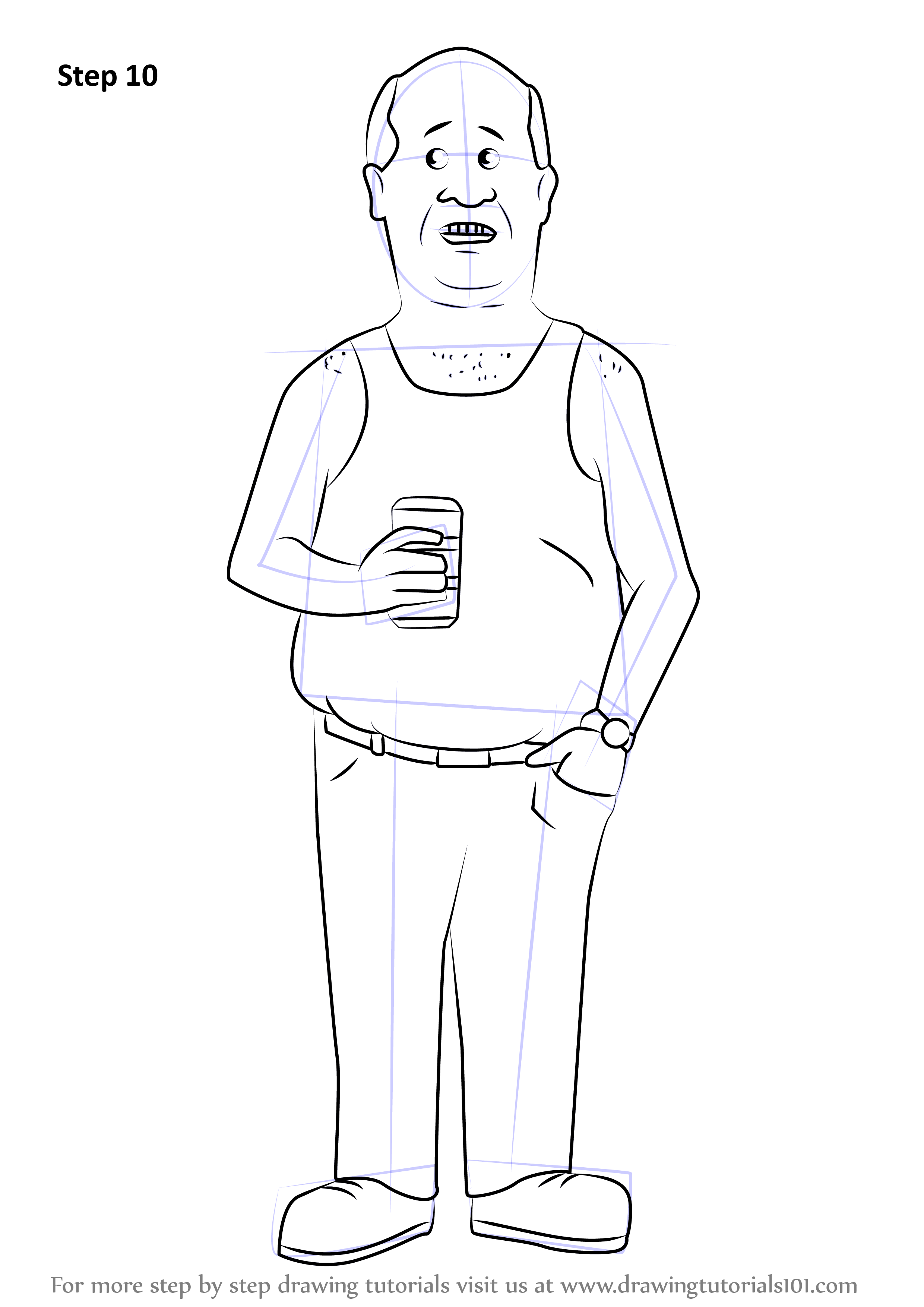 Learn How to Draw Bill Dauterive from King of the Hill (King of the ...