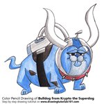 How to Draw Bulldog from Krypto the Superdog