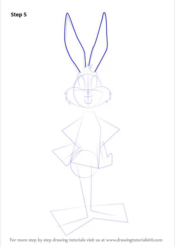 Step by Step How to Draw Bugs Bunny from Looney Tunes