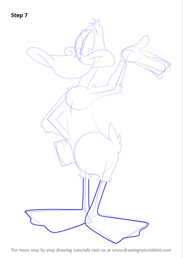 Learn How to Draw Daffy Duck from Looney Tunes (Looney Tunes) Step by ...