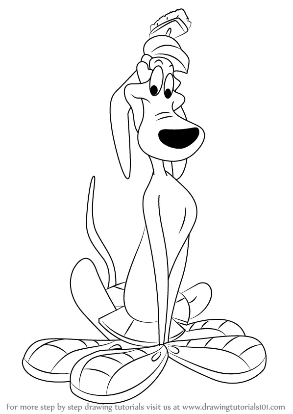 Step by Step How to Draw K-9 from Looney Tunes : DrawingTutorials101.com