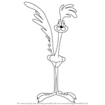 How to Draw Road Runner from Looney Tunes
