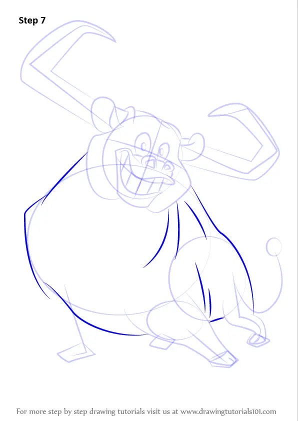 Learn How to Draw Toro the Bull from Looney Tunes (Looney Tunes) Step