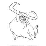 How to Draw Toro the Bull from Looney Tunes