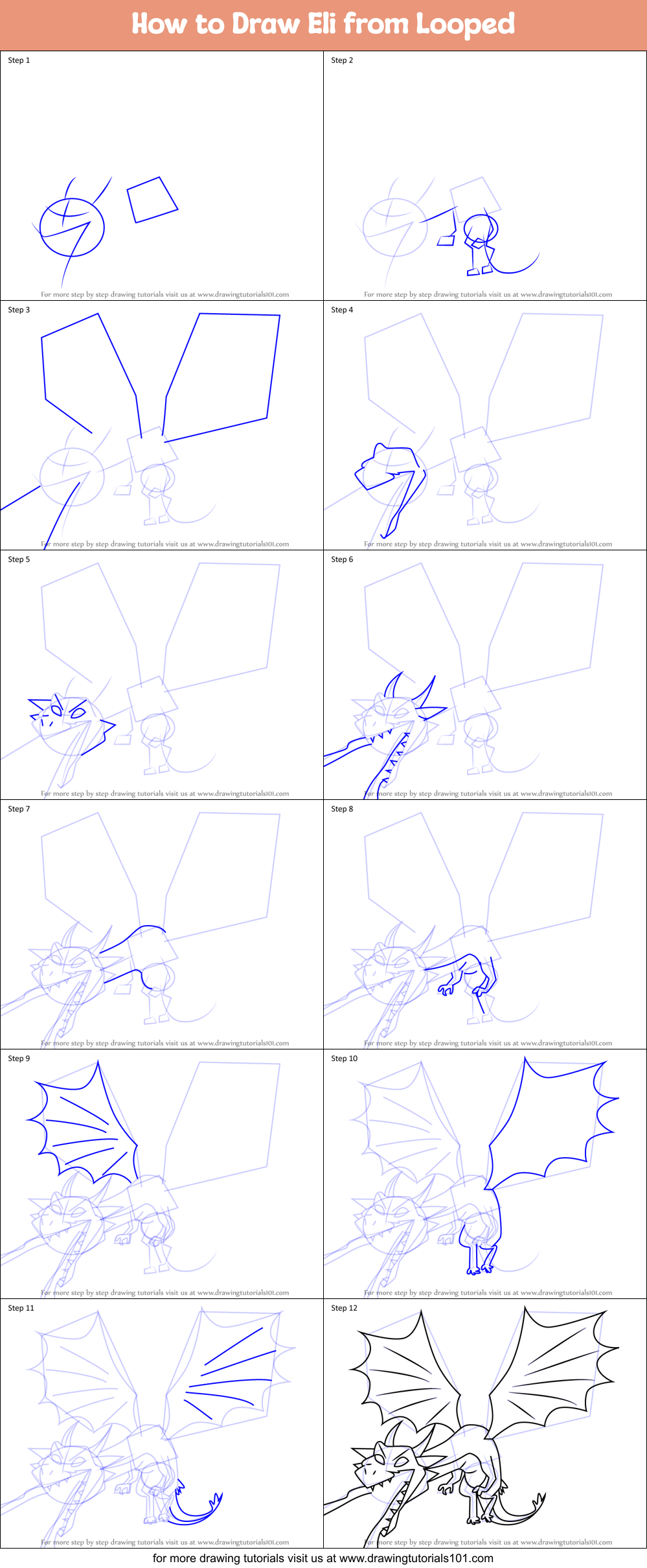 How to Draw Eli from Looped (Looped) Step by Step