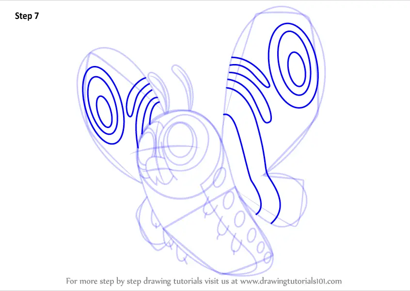 Step by Step How to Draw Giant Butterfly from Looped