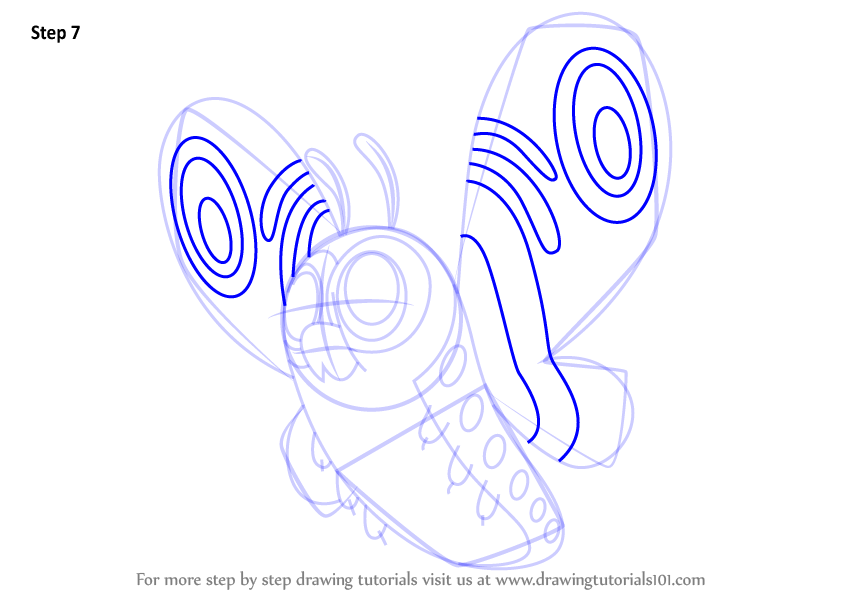 Step by Step How to Draw Giant Butterfly from Looped